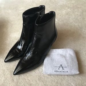 Aquatalia patent leather booties